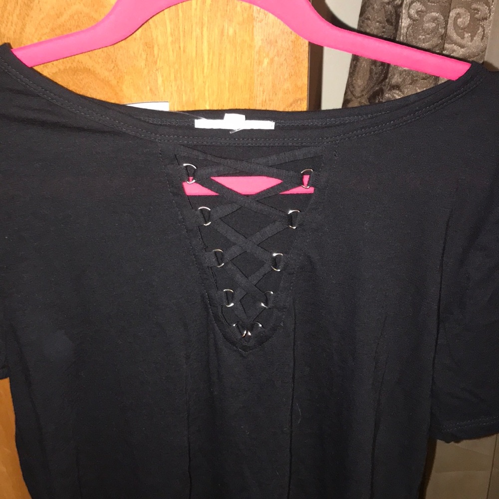 Nordstrom Criss Cross Neckline Black